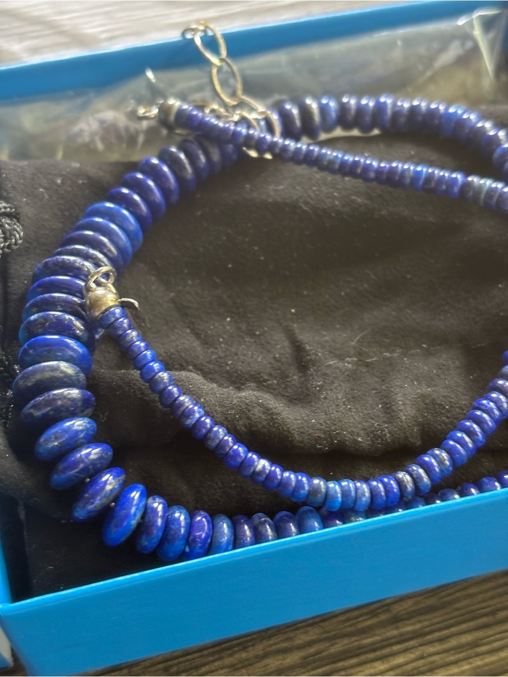Jay King DTR 925 Lapis Lazuli Rondelle Necklace 17–20” Sterling - Picture 9 of 11